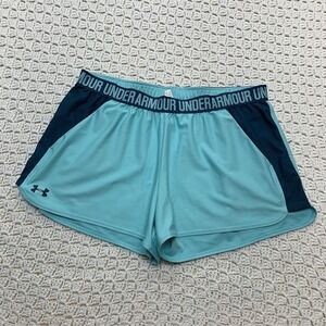 Under Armour Running Shorts Womens XXL/2XL ‎ Green Outdoors Loose  2-Pockets